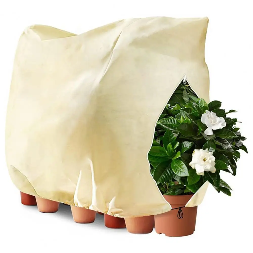 Adjustable Drawstring Plant Cover Plant Cover Winter Tree Cover with Zipper Drawstring for Outdoor Plants for Freeze for Trees