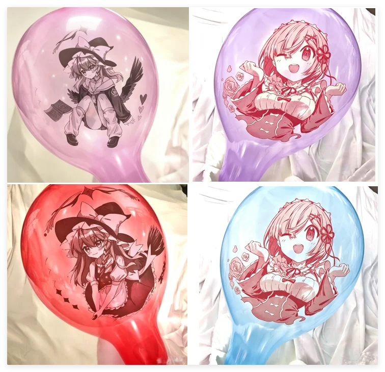 Image of Looner Anime Bedruckte Luftballons Neue 24 Zoll Latex-Ballons, Oval Geformt, Verdicktes Material, Langlebiger für Partys und Hochzeiten