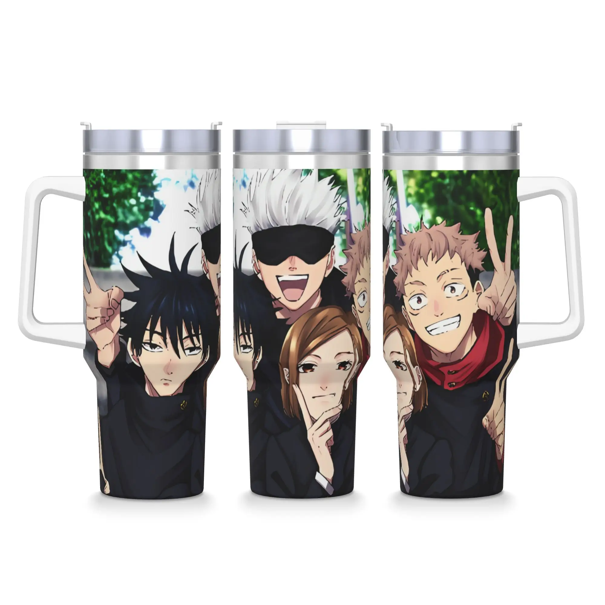 Anime Juju Characters Stainless Steel Tumbler  Beach Mugs Cup 40oz Thermal Cups Portable Cold Drink Milk Tea Water Bottle