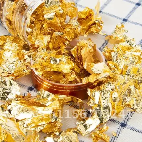 Gold Leaf Flakes Sequins Glitters Confetti 3/4/5/10g Shiny for Painting Arts Nail Art Foil Decorative Paper Resin Mold Fillings