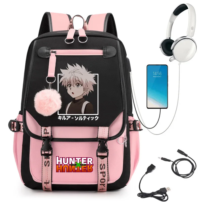 

Рюкзак с периферийным принтом Animehunter X hunterFull-Time Hunter, Новое поступление, школьный портфель BeltUSBInterface