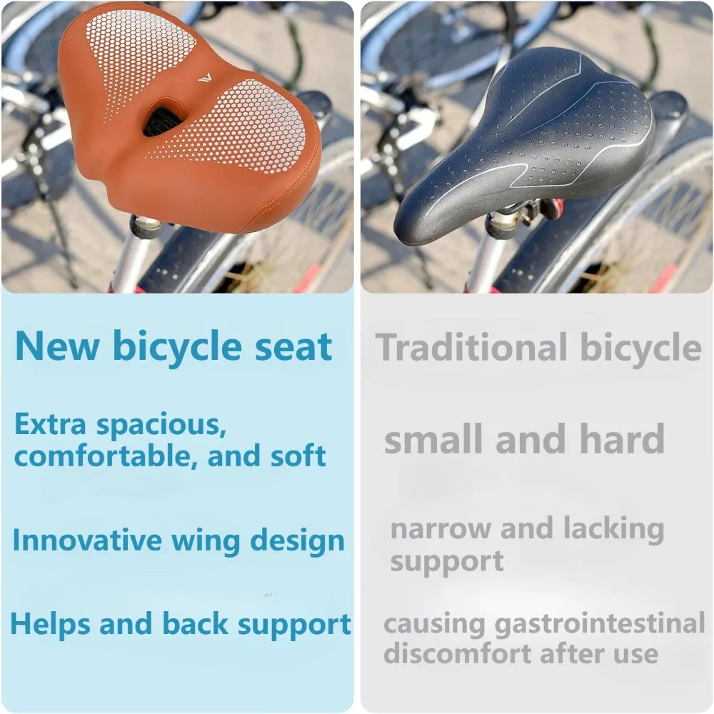 مقعد دراجة بدون أنف للرجال والنساء، وسادة مقعد دراجة مبطنة واسعة، سرج كبير مريح للدراجة على الشاطئ كروزر سيتي Ebike #5