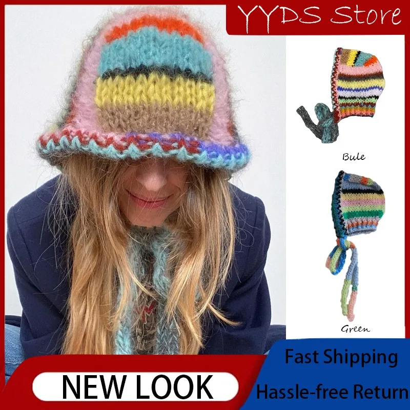 

Parent-Child Colorful Trendy Winter Balaclava - Knit Pullover Hat, Must-Have for Stylish Cold Weather Outfits