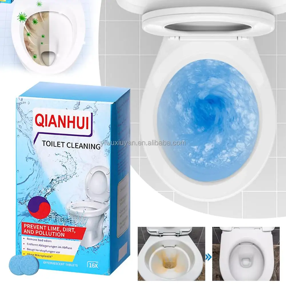 Toilet Cleaning Effervescent Tablets - Bubbles Fragrance Retention Descaling Urine Stain Removal Anti Yellowing Deodorizing Agen