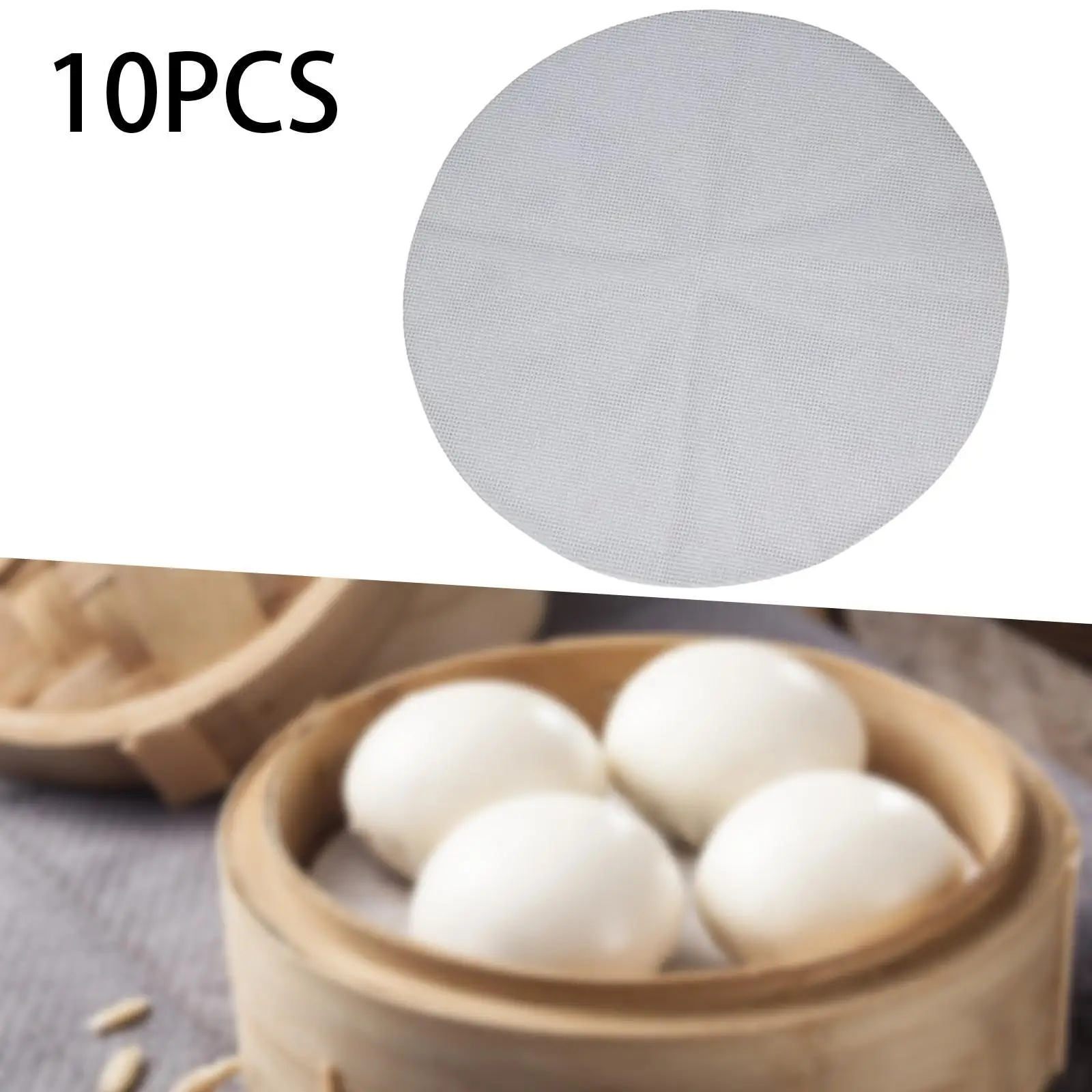 10 Pieces Steamer Mesh Pads Steamed Buns Pad Soft Texture Cooking Tools Cooking Steam Mat for Bread Cakes Dim Sum Kitchen Use
