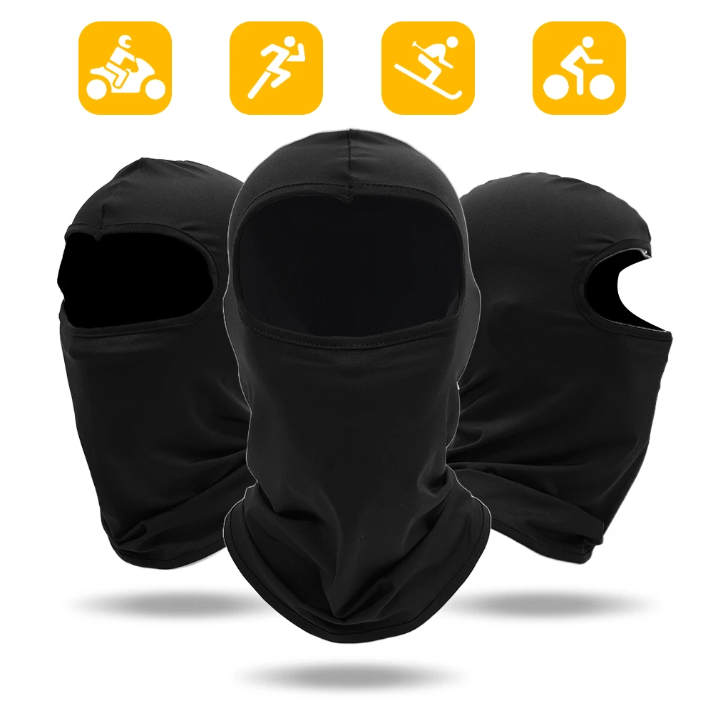 Men\'s Caps Cycling Balaclava Full Face Ski Mask Bicycle Hat Windproof Breathable Anti-UV Motocross Motorcycle Helmet Liner Hats