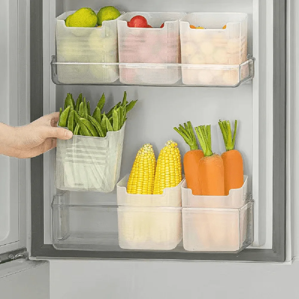 Say Goodbye to Fridge Clutter with These Clear Side Door Storage Boxes - Perfect for Organizing Your Food