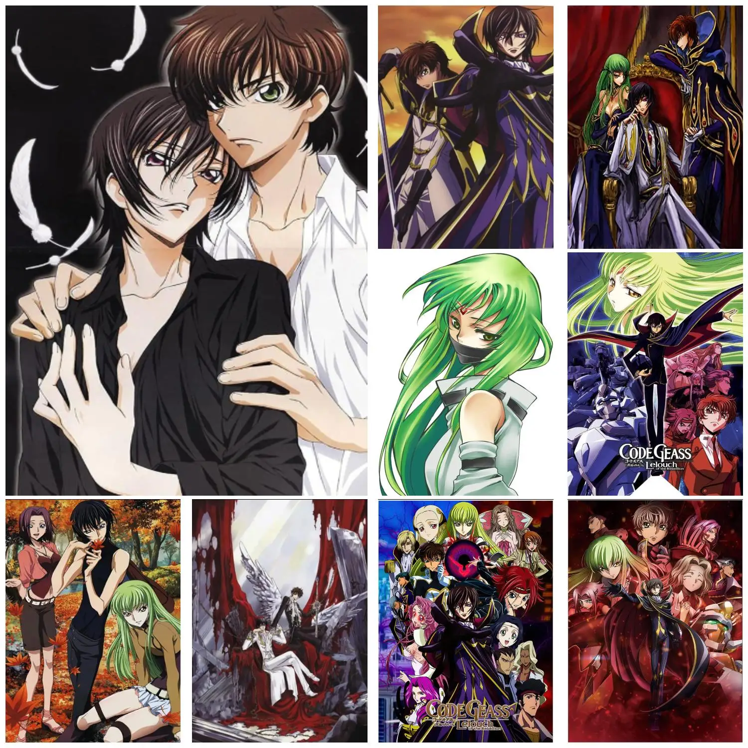 code geass Poster Prints Wall Art Canvas Painting Poster For Modern Family Living Room Home Decor