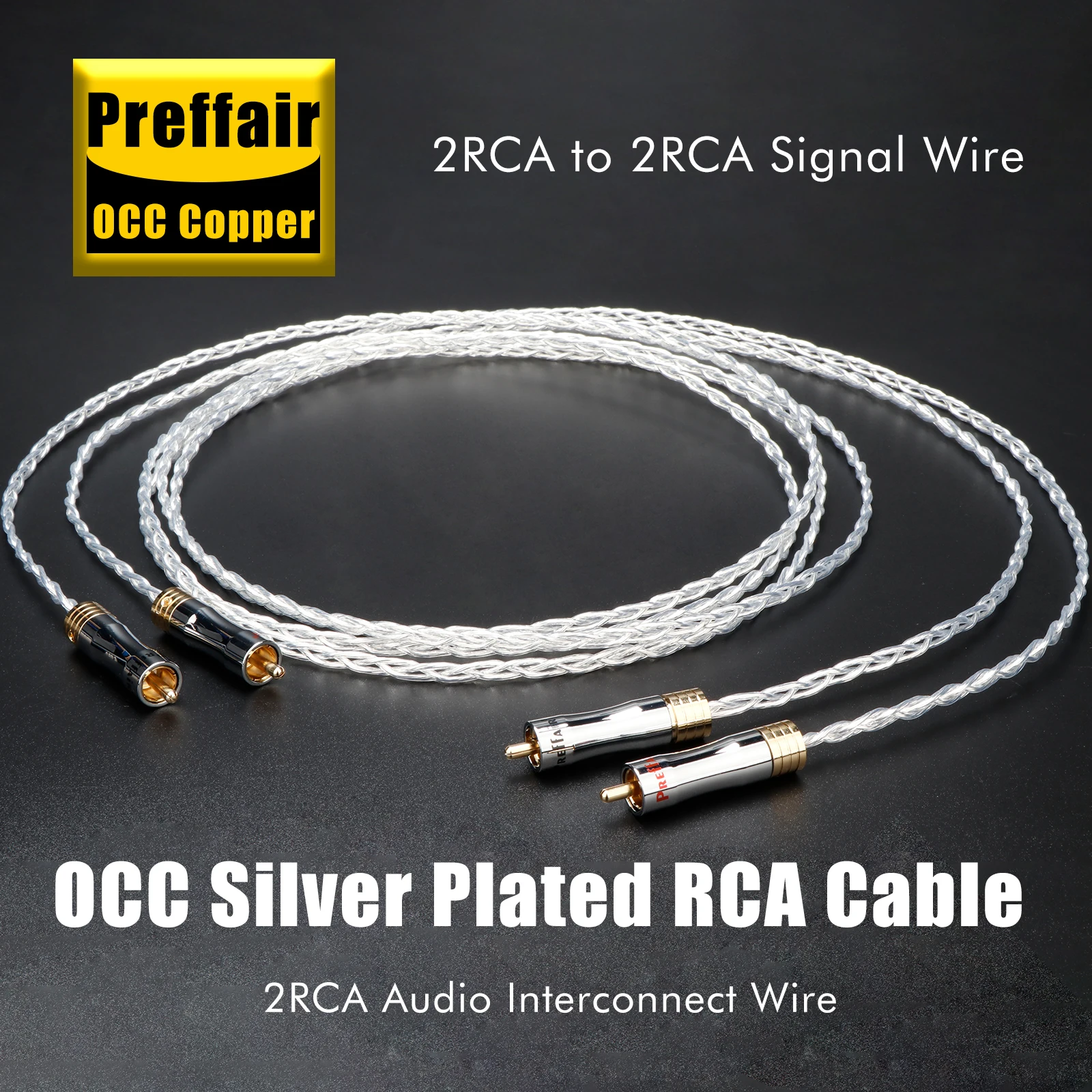

8N OCC silver plated 3AG rca cable audio cable PTFE external sound card power amplifier CD machine adapter cable