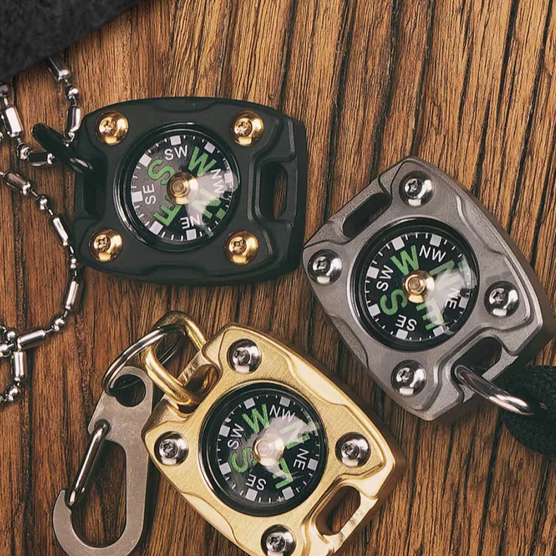 Titanium Alloy/brass Mini Outdoor Finger Luminous Southern Needle EDC Portable Outdoor Camping Emergency Carry on Tool ﻿