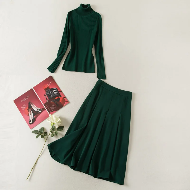 2026 New High Quality Knitted Cotton Top and Skirt Dress Solid A Set Of Dress - view 3