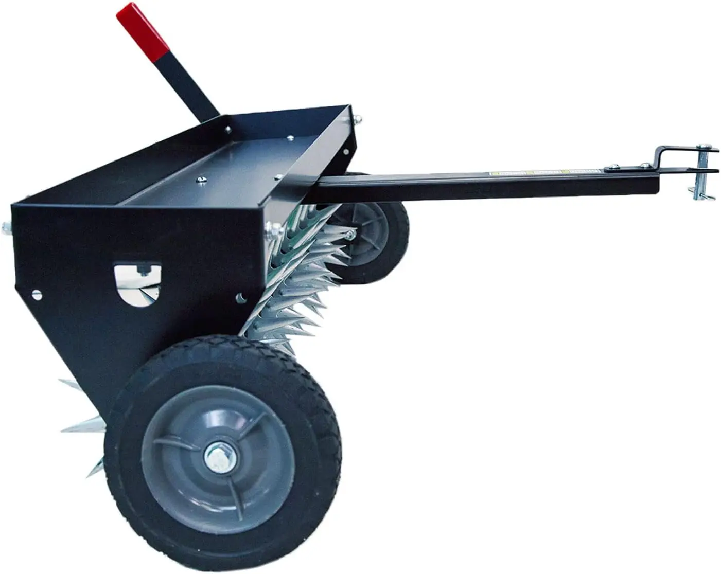 Tow Behind Spike Aerator with Transport Wheels & Galvanized Steel 3D Tines