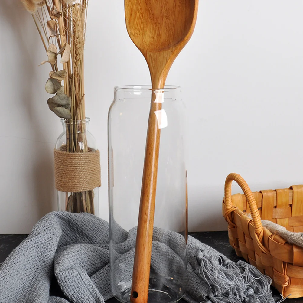 ملعقة طبخ خشبية غير لاصقة بمقبض طويل مجرفة ووك للاستخدام في المطبخ والمطعم أداة طبخ الطعام متعددة الأغراض للمطبخ #1