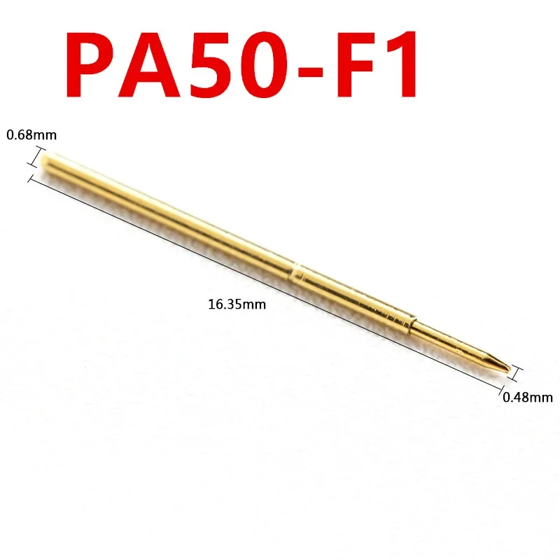 

100PCS Gold-plated PA50-F1 Gold-plated Spring Test Needle Tube 0.68mm Long 16.55mm PCB Pogo Pin