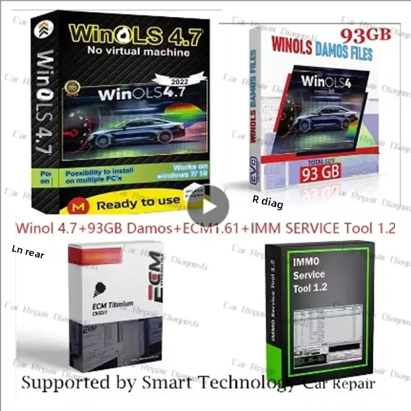 

2025 NEW ECU Programming Tool Winols 4.7 Software+93GB Damos Files+ECM TITANIUM 26100+Immo Service Tool V1.2+Install Video Guide