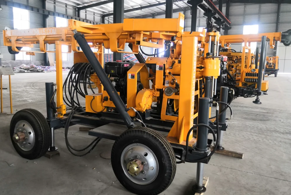 XY-200 Wheel Type Mine  Small 200m Underground Borehole Water Well Drilling Rig Machine