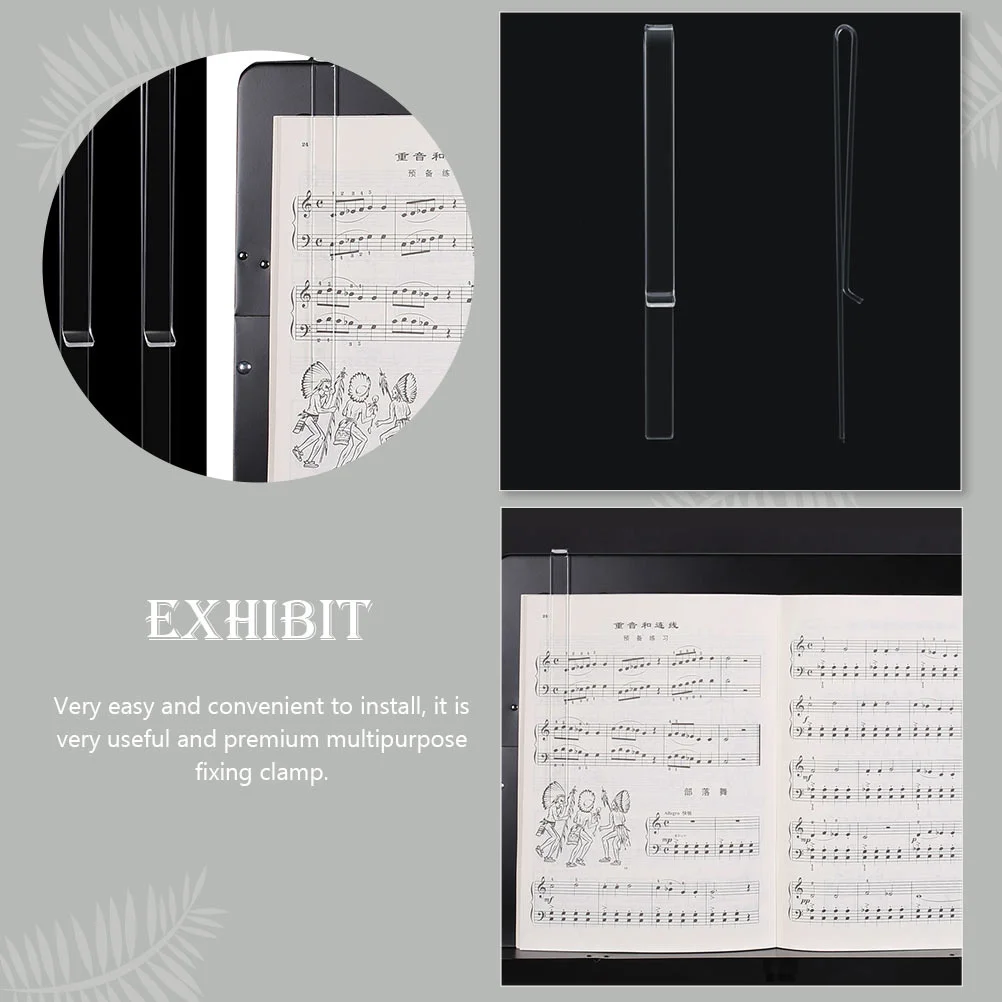 

Music Clips Clear Acrylic Page Holder For Piano Book Stand Sheet Fixer Transparent Clip Guitar Music Notes Windproof