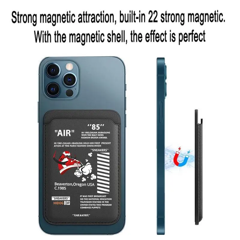 Upgrade Magnetic Sneakers PU Leather Wallet Case For MagSafe iPhone13 14 12 15 16 AIR  White Label Card Bag Holder Back Cover