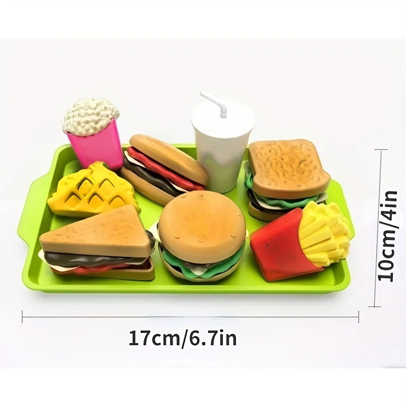 1 ensemble détachable Snack Hamburger en plastique semblant jouet jouer maison ensembles de nourriture pour enfants cuisine jouet cadeau d'anniversaire