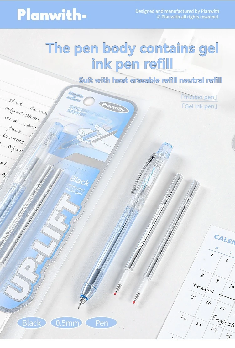 Control Tira Pen Einfaches Kreatives Hochwertiges Gelstift-Kombiset mit 0,5mm Hitzeradierbaren Nachfüllungen – Detail 8