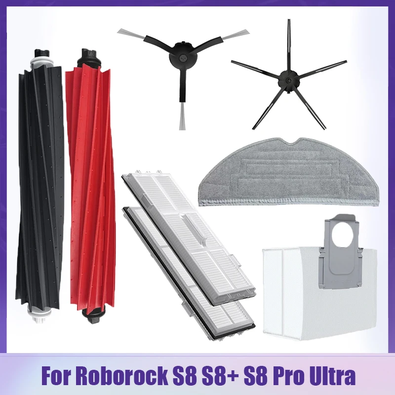 Roller/Zijborstel Hepa Filter Mop Vodden Stofzakken Onderdelen Voor Roborock S8 S8 + S8 Pro Ultra Robot Stofzuiger Accessoires