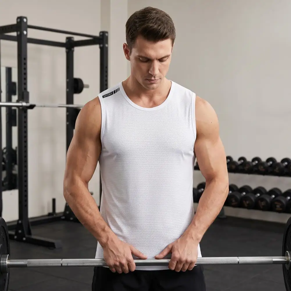 Men Breathable Sleeveless Gym Top Mesh Cooling Loose Fit Summer Tee for Workout Beach Outdoor Sports