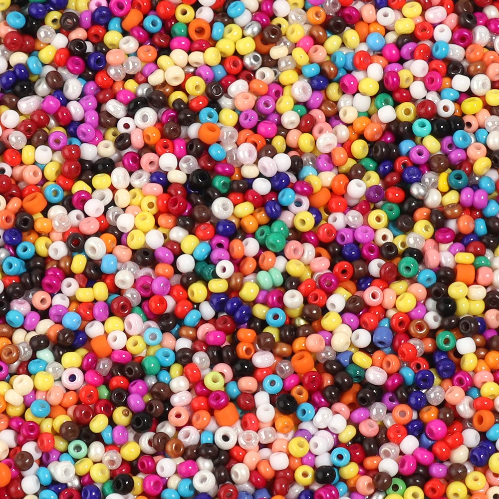 2mm Colored Glass Seed Beads Flat Round Loose Spacer Rice Beads For Jewelry Making Findings DIY Charm Bracelet Earring Wholesale