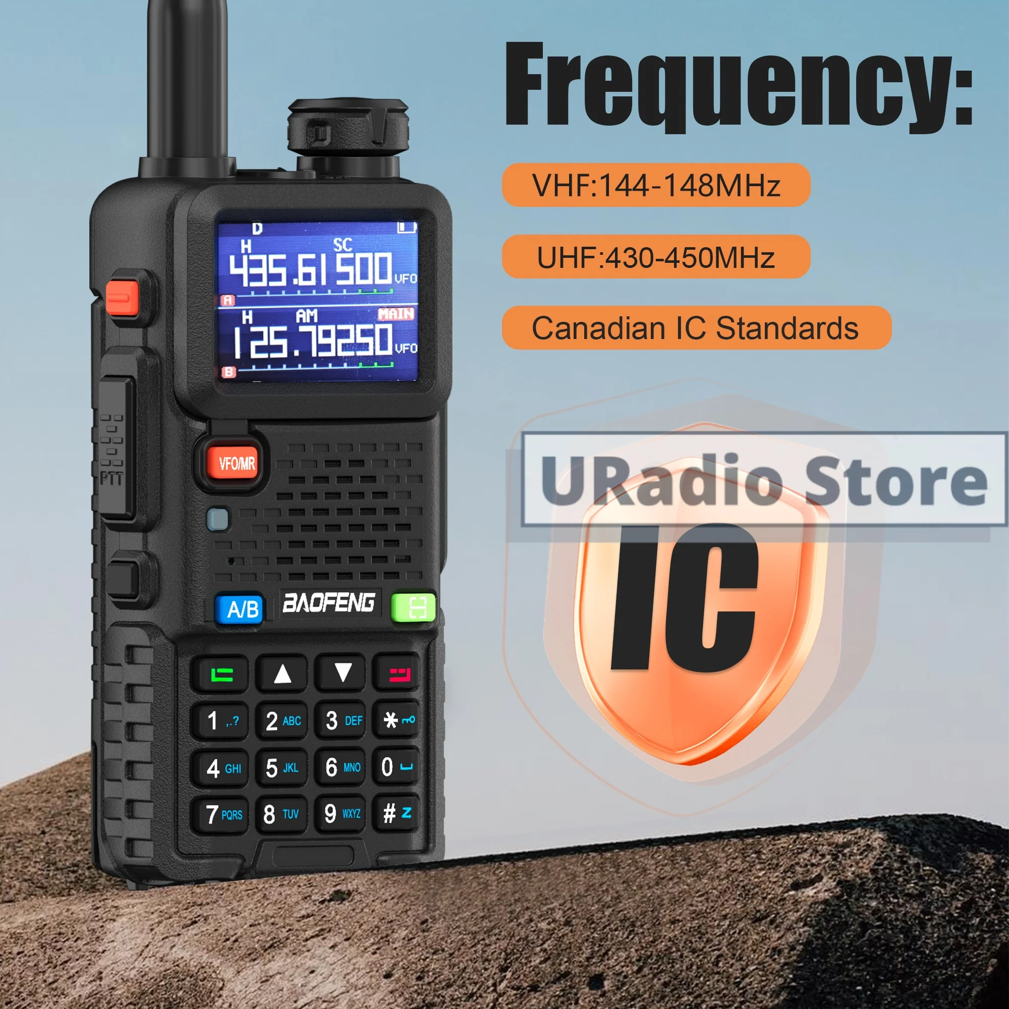 Baofeng UV-5RM Walkie Talkie IC Standardversion US-Stecker Typ-C Aufladen Schnelle Frequenzkopie NOAA High Power 999CH Zweiwegradio