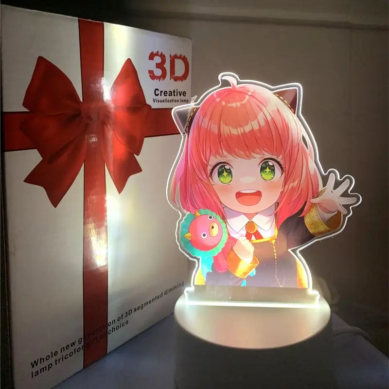 

SPY FAMILY Anime Cartoon Cute Acrylic Light-up Stand Kawaii Two-dimensional Bedroom Atmosphere Night Light Decoration Gift