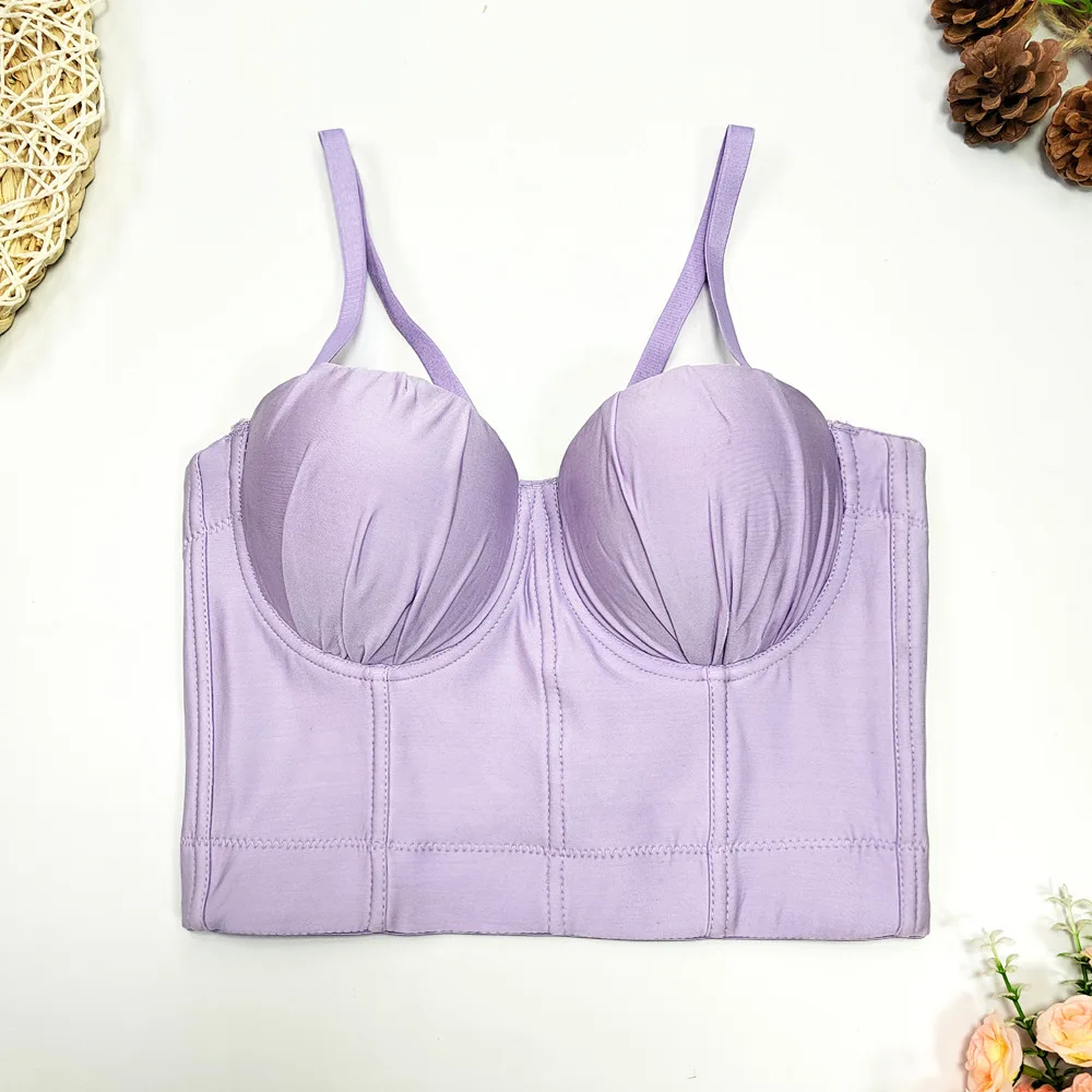 حمالة صدر مخصصة للنساء البالغات مع حمالة مرنة مطوية، حمالة صدر قصيرة مثيرة بدون حمالات على شكل هيكل السمكة ملابس داخلية مثيرة من اللاتكس