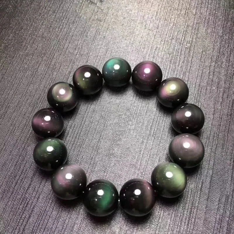 Rough Stone Pairs of Eye Obsidian Men Women Couple Single and Multi Circle 108 Beads Bracelet Or