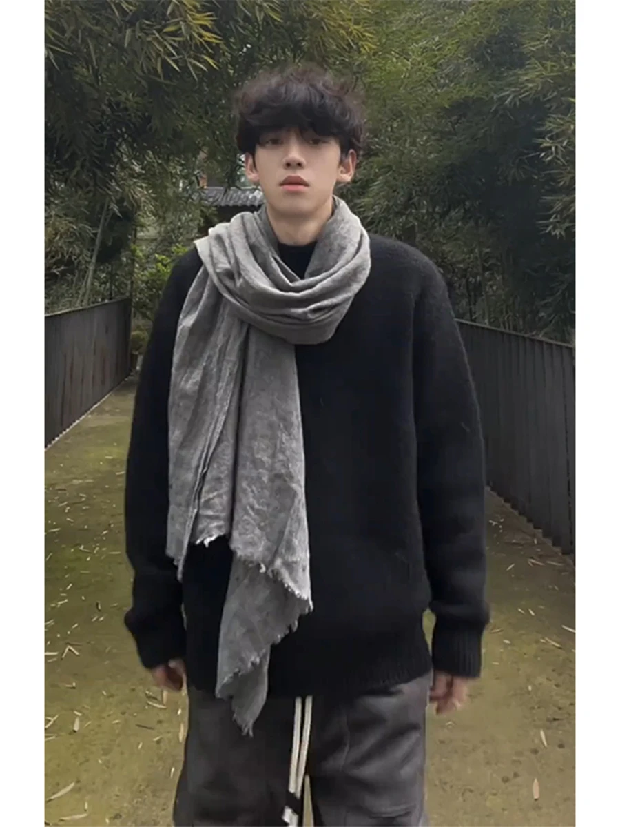 

Мужской зимний вязаный свитер Cleanfit из утолщенного флиса с круглым вырезом, для повседневной носки, из полиэфирного волокна, с длинными рукавами