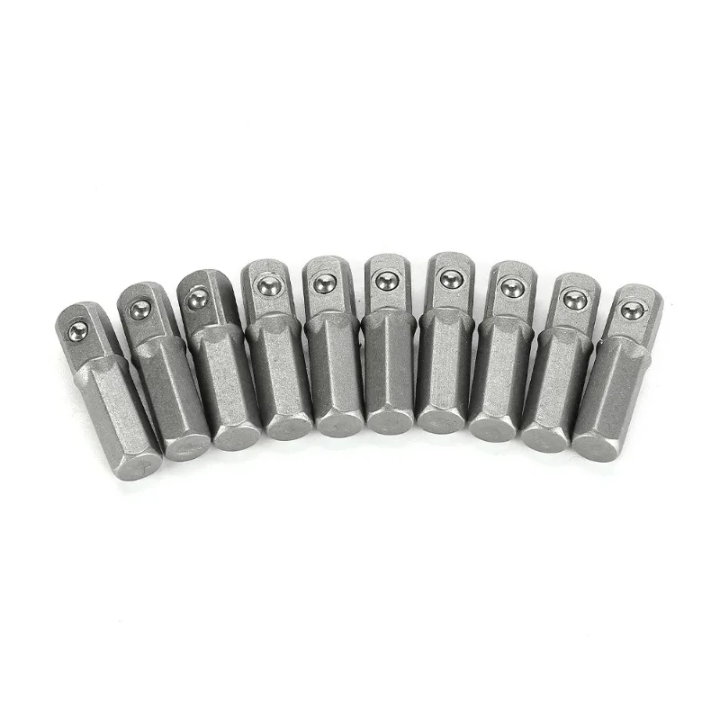 

20pcs 25mm Long Impact Socket Adapter Converter 1/4" Hex Shank To 1/4" Square Drive Hexagon Handle Adapter Converter Drill Tools