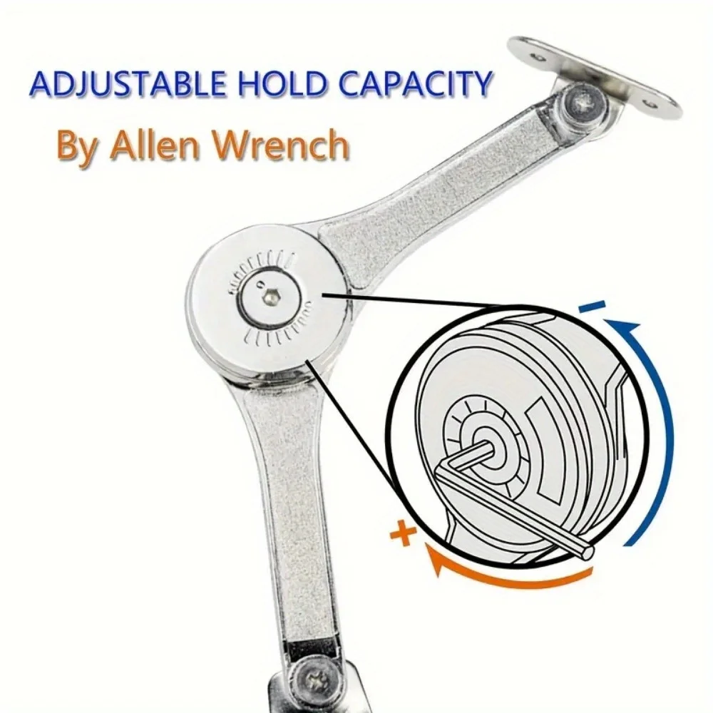2Pcs Toy Box Hinges Soft Close Lid Support Hinges Heavy Duty Soft Close Hinges For Toy Box Hinges Support 50lb Adjustable Hinge view 6