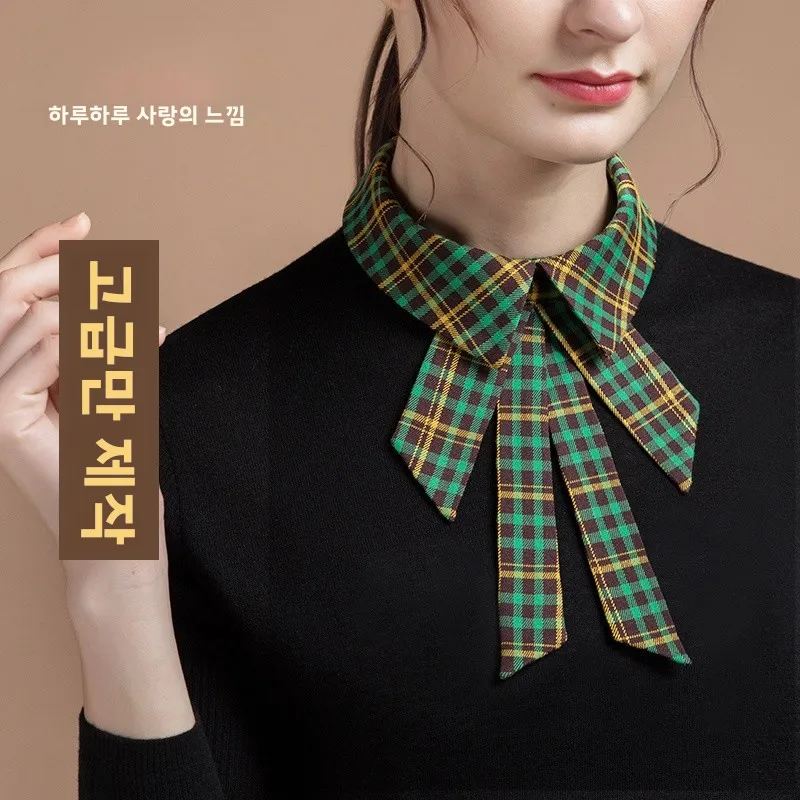 retro-een-plaid-fake-collar-women's-autumn-winter-new-knot-single-decorative-netie-multifunctional-irt-collar