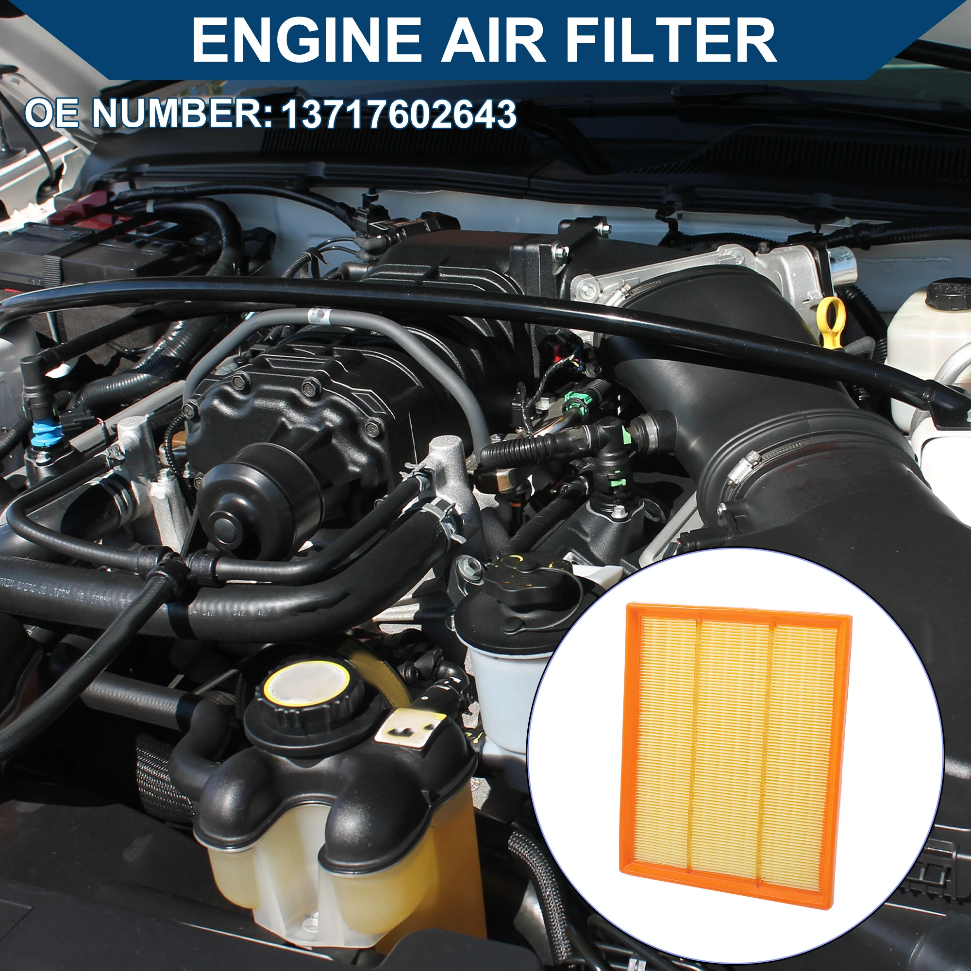 

X Autohaux Car Engine Air Filter No.13717602643 for BMW 335i Base 3.0L 2012-2015 1 Pcs