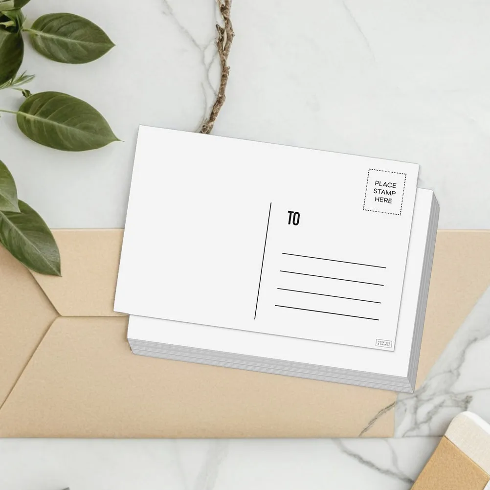

50 Blank Postcards Kraft Paper Smooth Printable Surface One Side Address Layout for Travel Postcards Invitation Cards Greeting
