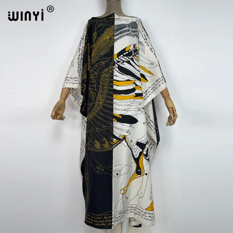 

2022 WINYI Africa blog beach cover ups for women Print Bohemia Elegant Muslim Abaya dress new Sexy Lady Party maxi beach kaftan