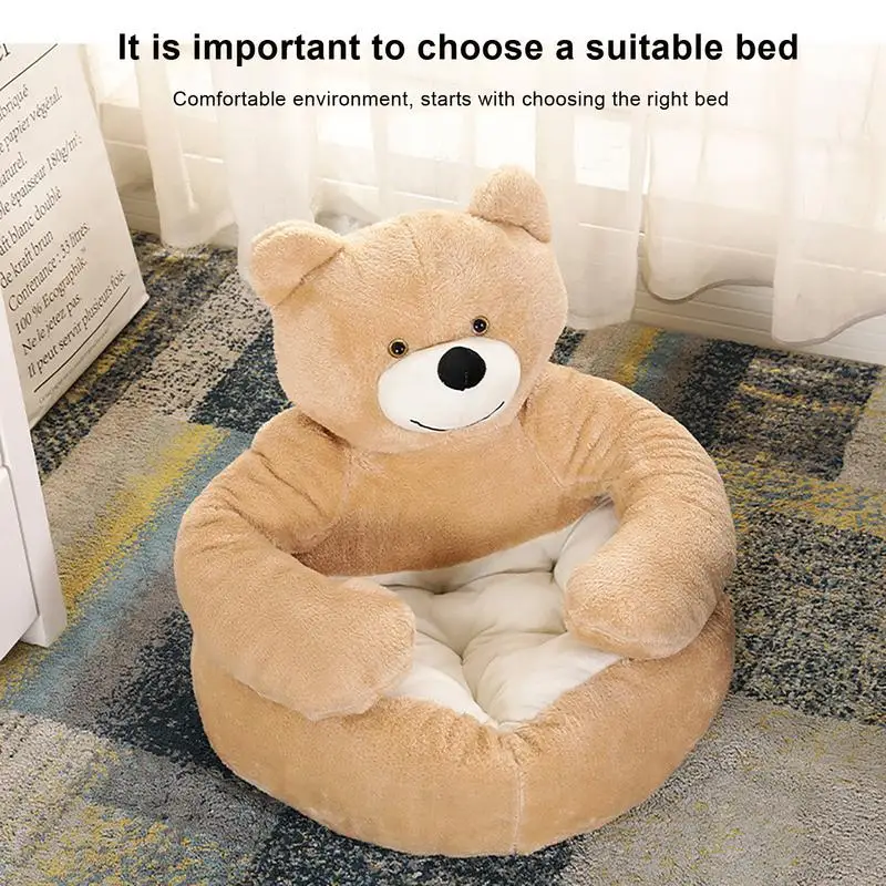 Bear Hug Dog Bed PP cotton Washable Pet Beds  Cute Cuddler Bear Cat Dog Sleeping Mat with Non-slip Bottom for Indoor Outdoor pet