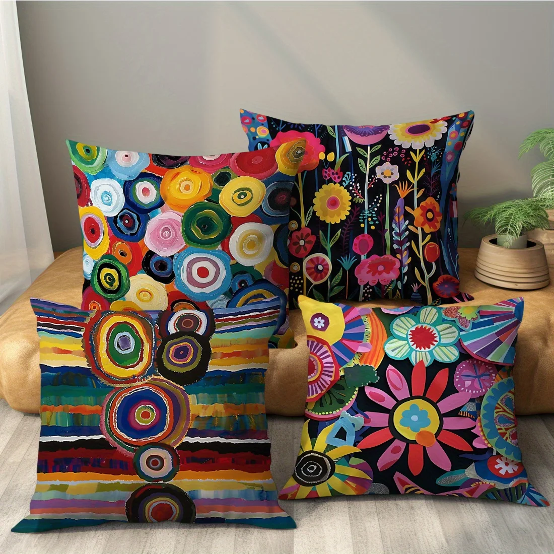 4 stuks lichte luxe mandala kussensloop, woondecoratie in Scandinavische stijl, bijpassende bank erker beddengoed