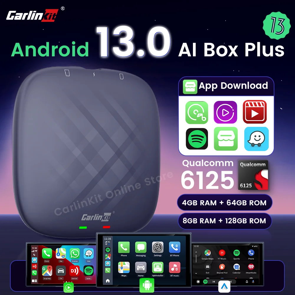 

Carlinkit Android 13 Carplay Ai Box 8GB 128GB QCM6125 8 Core CarPlay Android Auto Wireless for Online Tv Netfilx Youtube IPTV