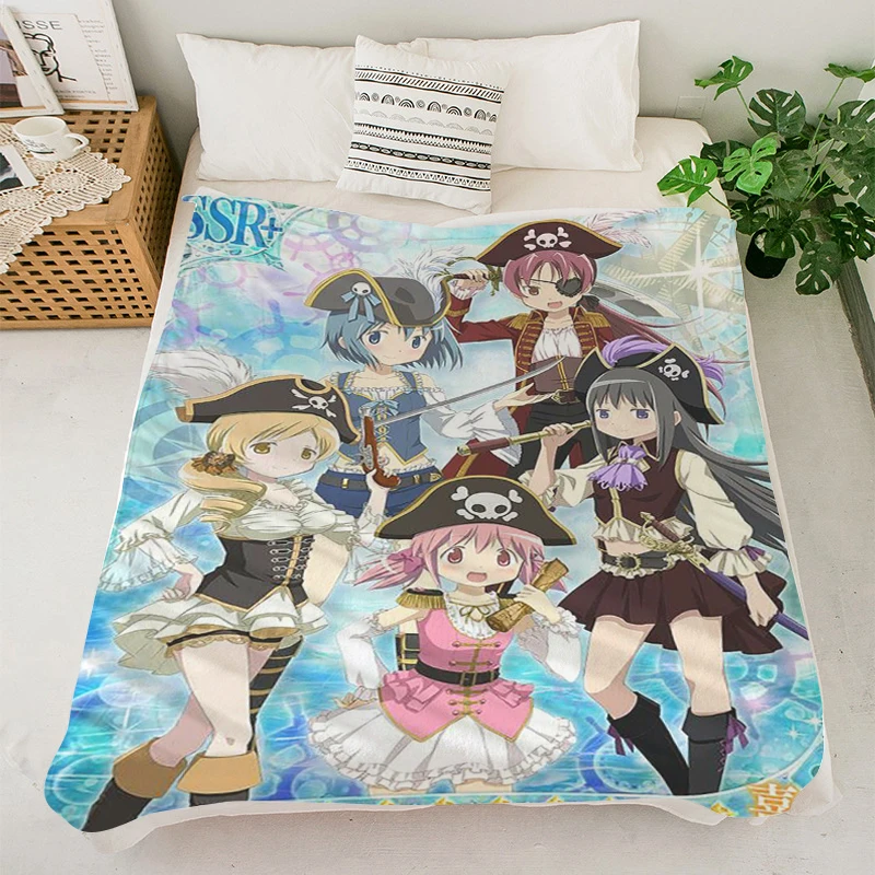 Sofa Blankets S-Madoka Magicas Custom Blanket Double Bed Blankets Microfiber Bedding King Size Blanket Warm Knee Fluffy Soft