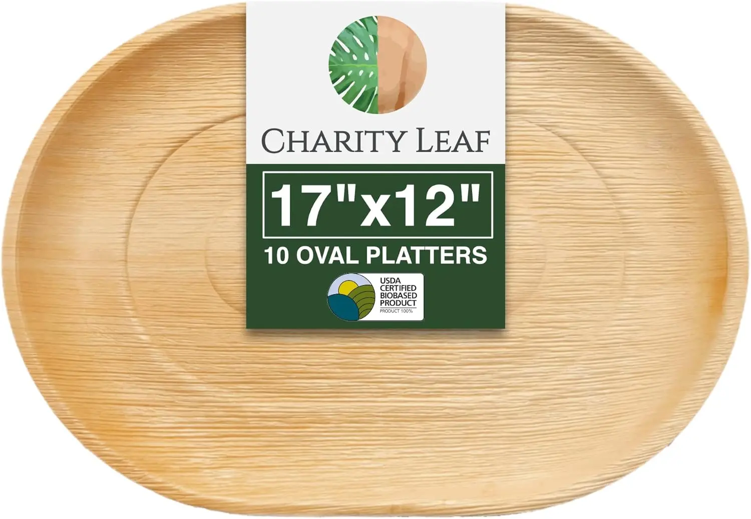 

Palm Leaf Trays 17x12 Inch Heavy Duty Leakproof for Weddings Catering