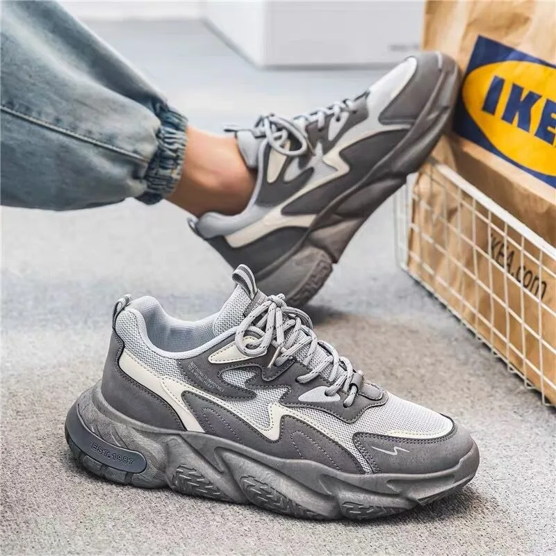 Herenschoenen ademend mesh herensportschoenen Koreaanse versie van de trend met kleine witte casual vadermodeschoenen