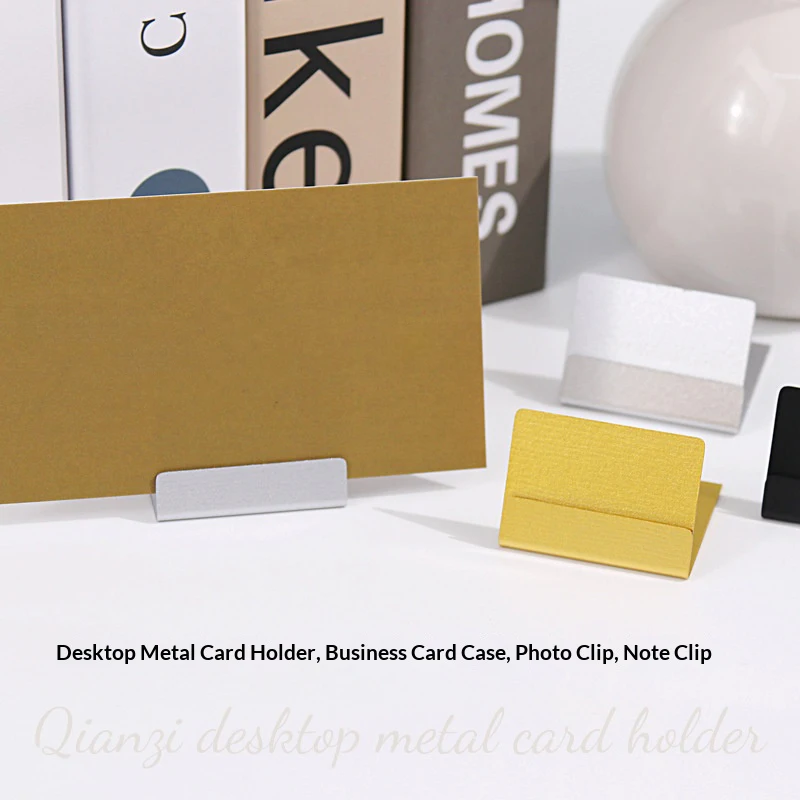 10pcs/lot L-Shaped Gold Metal Table Sign Holder Standing Name Card Clip, Price Tag Display Holder, Promotional Ad Label Clip