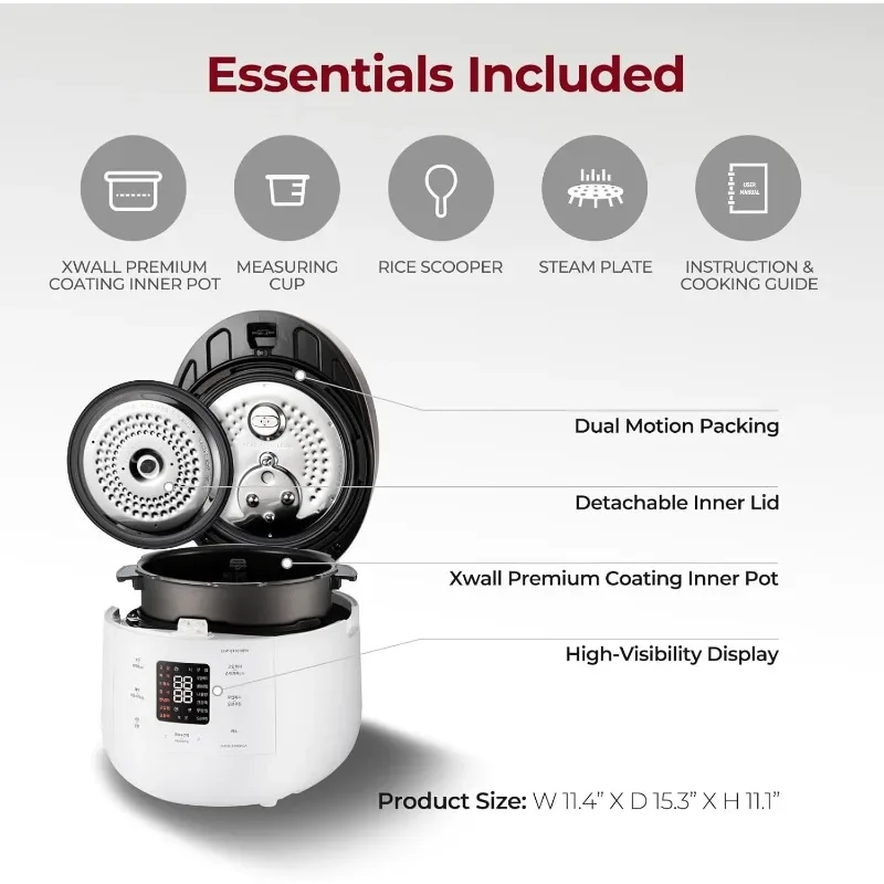 CUCKOO CRP-ST1009FW 10-Cup (Uncooked) / 20-Cup (Cooked) Twin Pressure Rice Cooker & Warmer with Nonstick Inner Pot