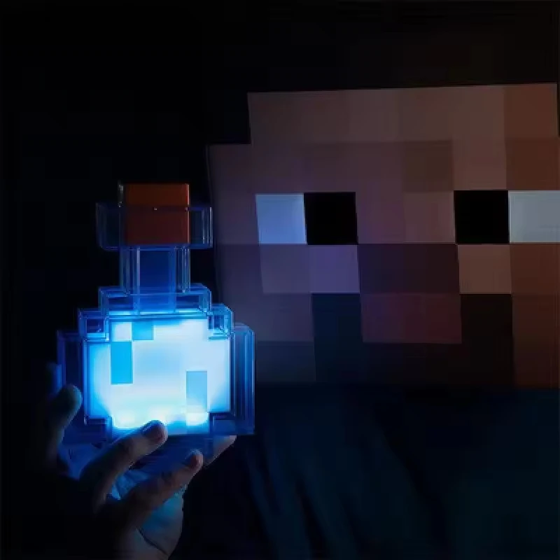 Luminária Noturna MC Game Potion Bottle com 7 Cores Mutáveis, LED, Controle por Toque, Recarregável, Lâmpada de Ambiente para Decoração de Quarto, Mesa e Presentes