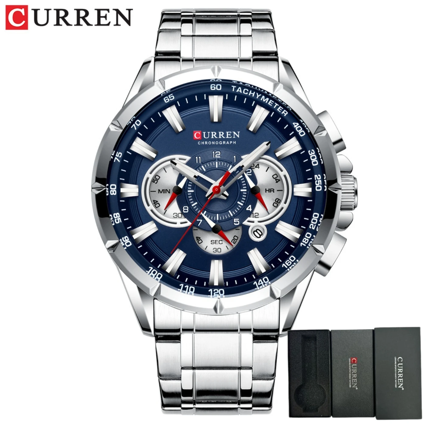 Men's Casual Sport Chronograph Watch with Luminous Pointers