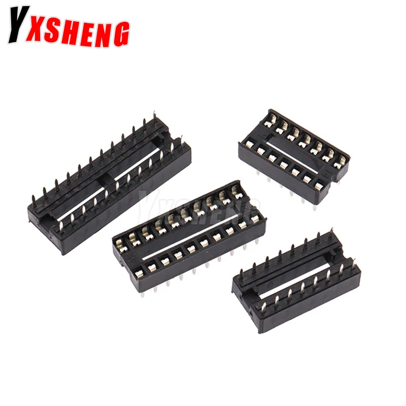 10PCS IC Sockets 2.54mm Connector 8 14 16 18 20 24 28 40 Pin DIP Socket Chips Base DIP6 DIP8 DIP14 DIP16 DIP18 DIP20 DIP28 DIP40