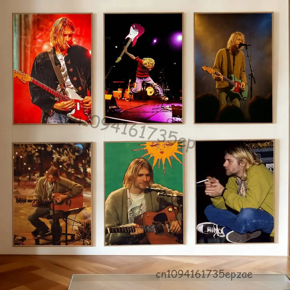 

K-Kurt C-CobainS Poster Multi-Purpose Wall Art for Living Room Bedroom Office Hallway Bar Home Decor Gift